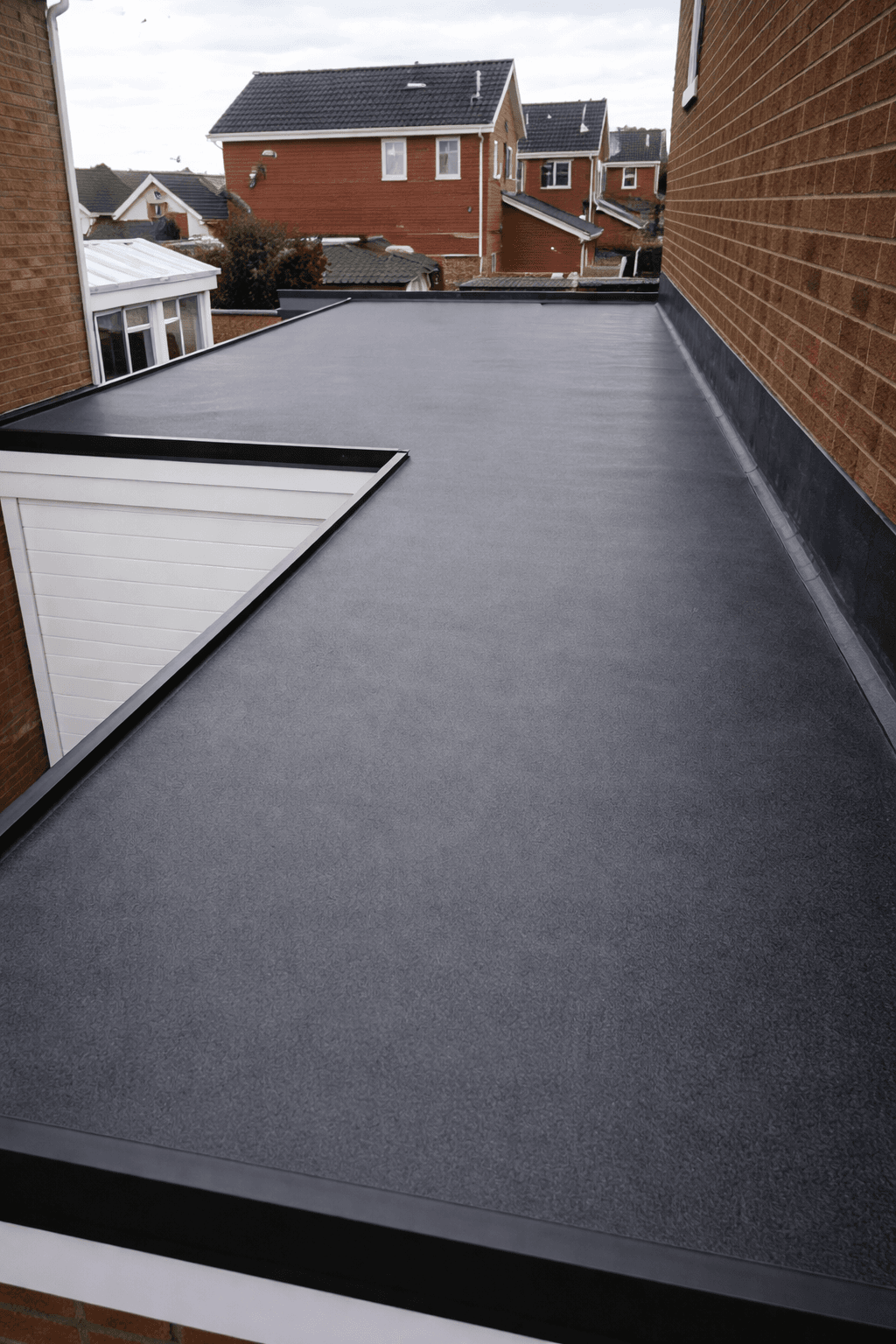 EPDM rubber roofing installation on flat roof in Stoke-on-Trent by professional flat roofing contractors