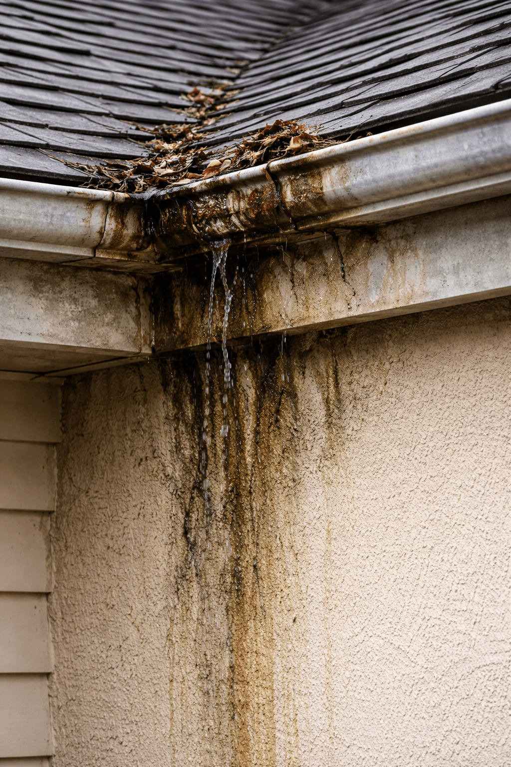 Residential roof in Stoke-on-Trent leaking during rainfall causing interior damage